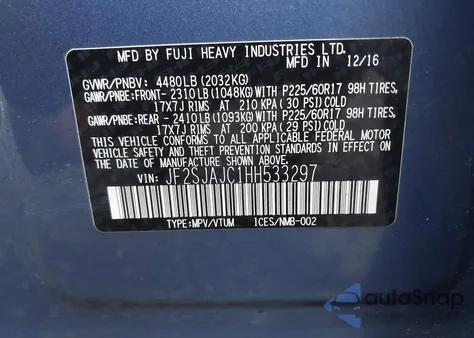 2017 Subaru Forester 2.5I Limited z USA, uszkodzony, nr VIN JF2SJAJC1HH533297